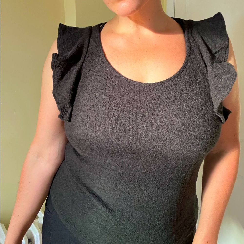 Charcoal, sleeveless, Madewell top